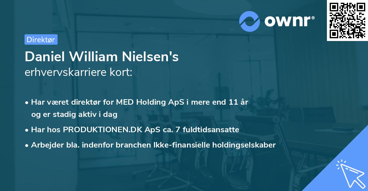 Daniel William Nielsen's erhvervskarriere kort