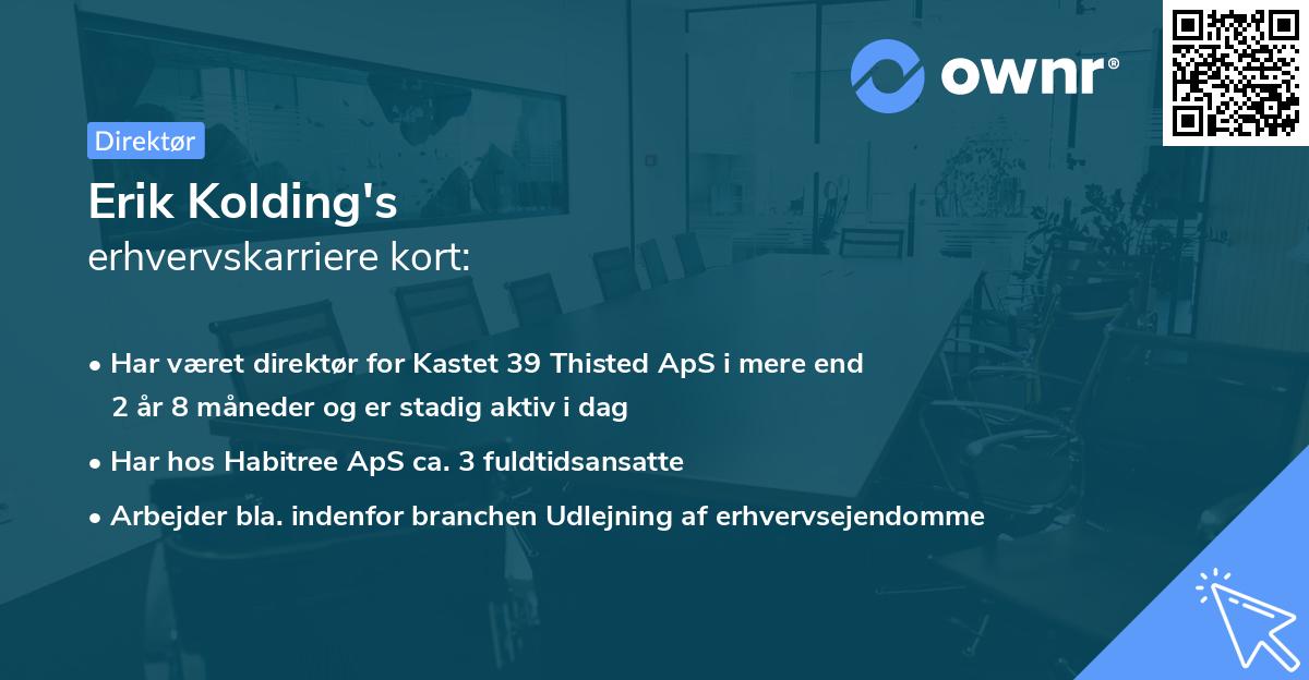 Erik Kolding's erhvervskarriere kort