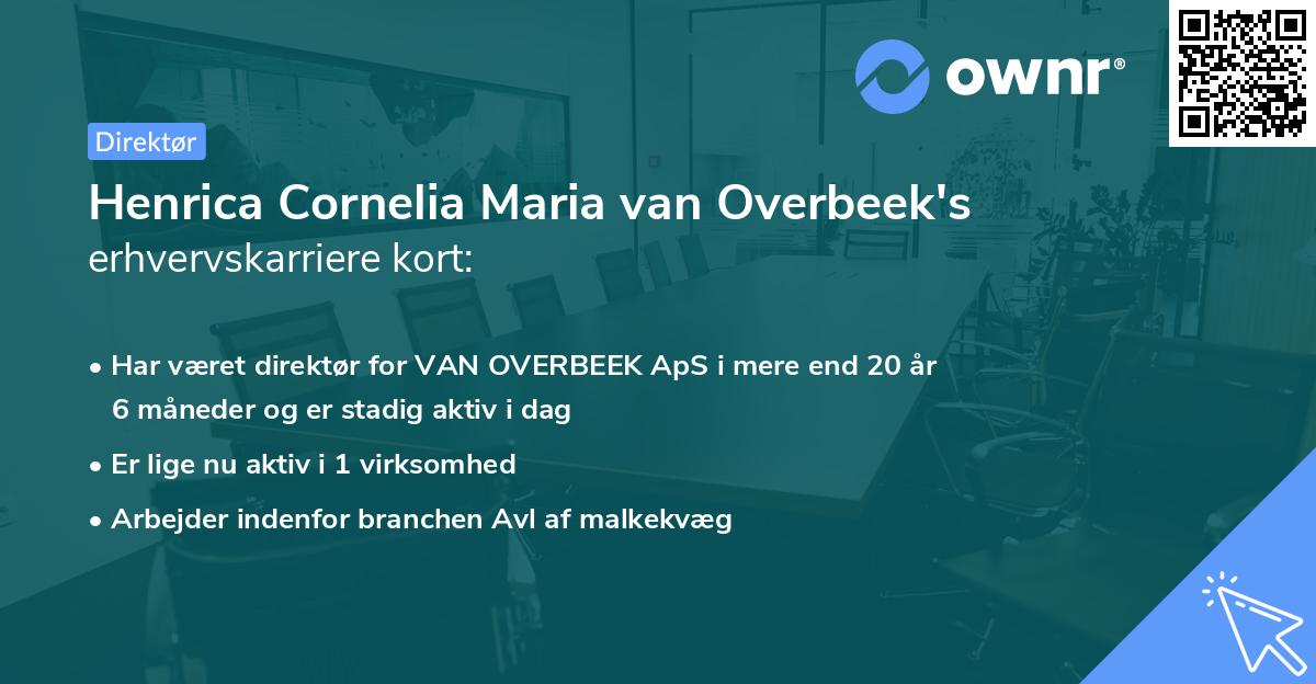 Henrica Cornelia Maria van Overbeek's erhvervskarriere kort