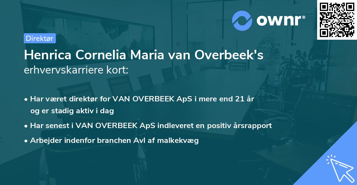 Henrica Cornelia Maria van Overbeek's erhvervskarriere kort
