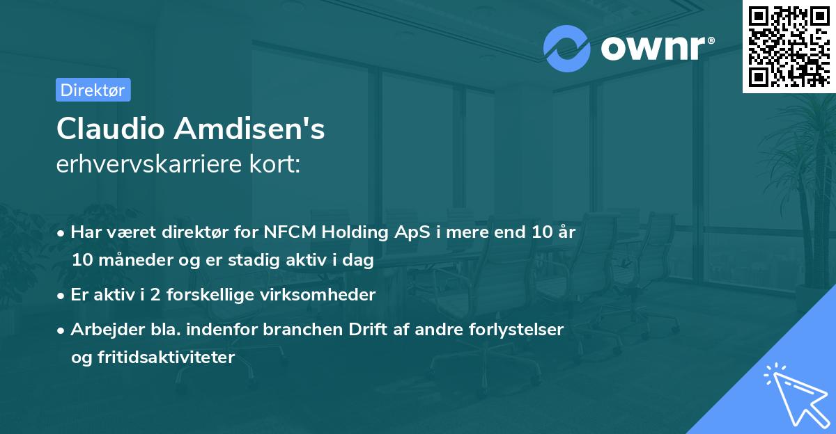 Claudio Amdisen's erhvervskarriere kort
