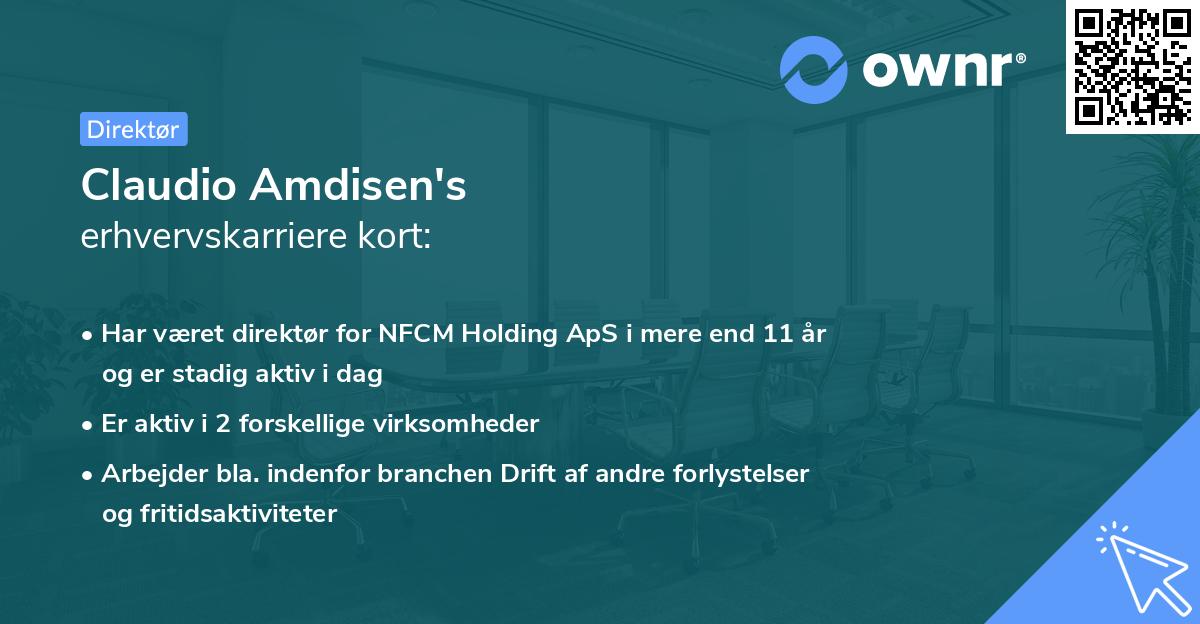 Claudio Amdisen's erhvervskarriere kort