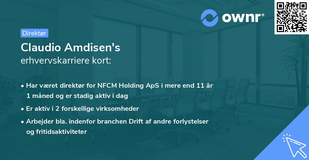 Claudio Amdisen's erhvervskarriere kort