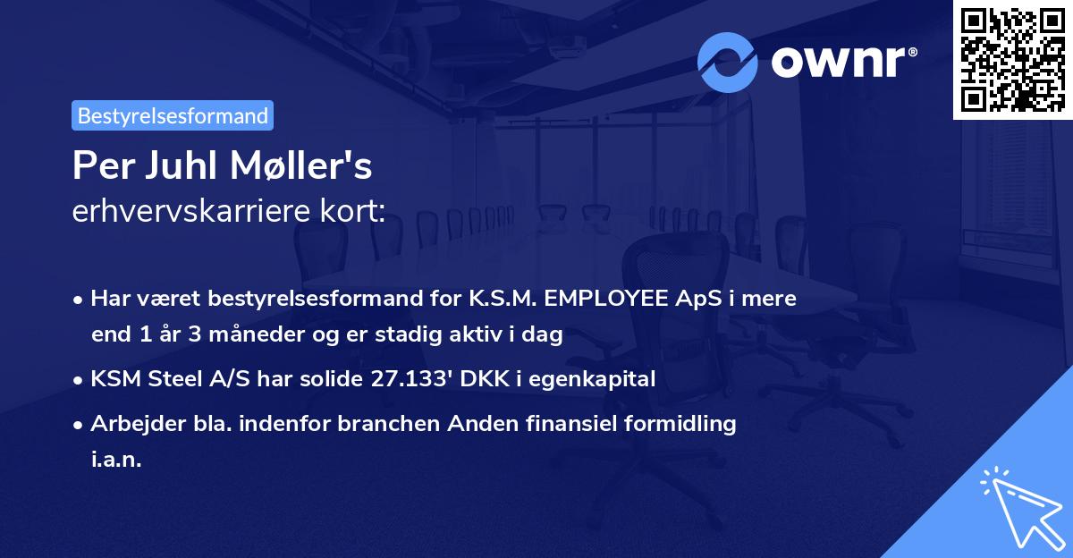 Per Juhl Møller's erhvervskarriere kort