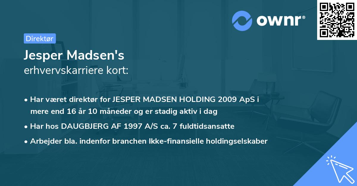 Jesper Madsen's erhvervskarriere kort