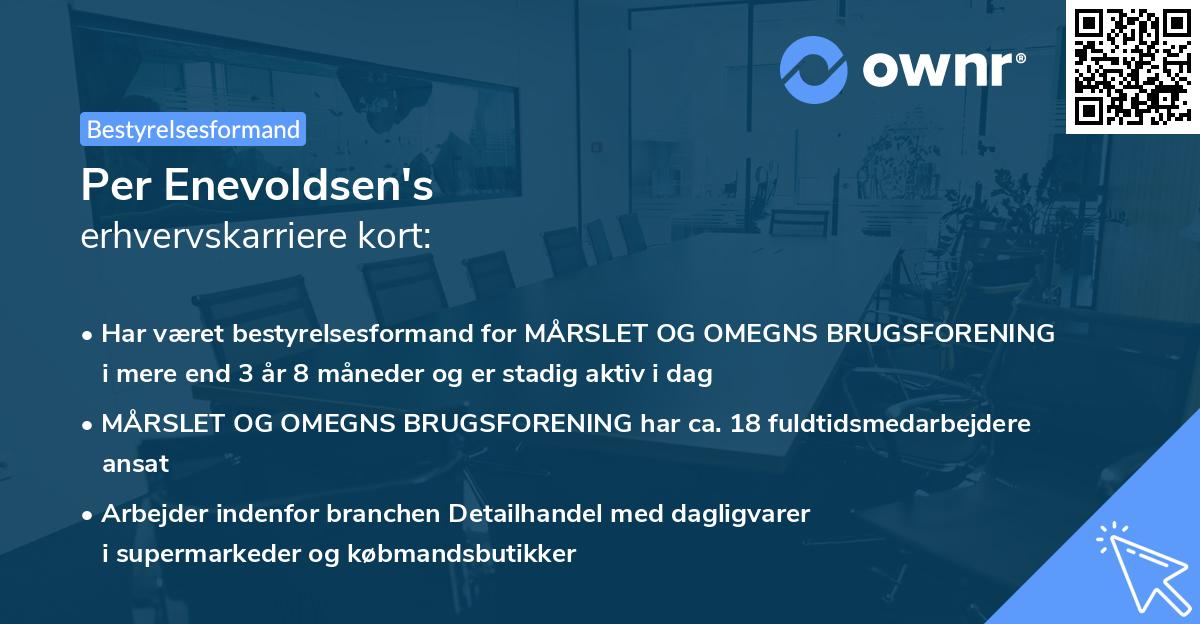 Per Enevoldsen's erhvervskarriere kort