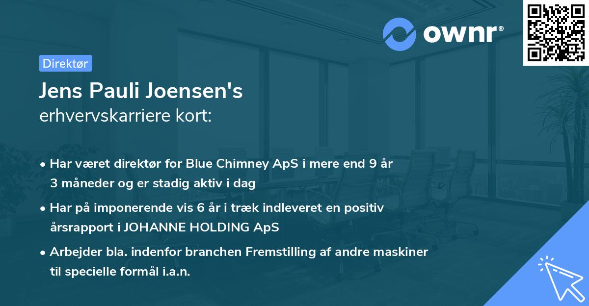Jens Pauli Joensen's erhvervskarriere kort