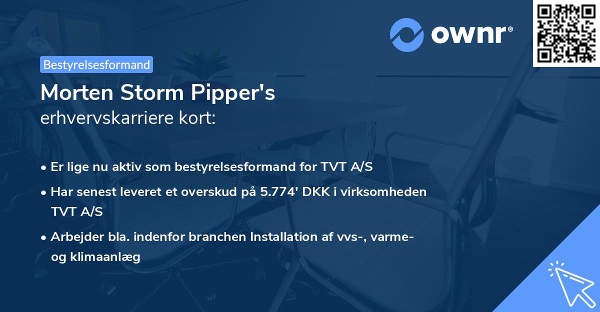 Morten Storm Pipper's erhvervskarriere kort