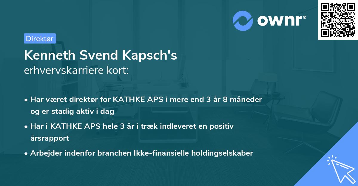 Kenneth Svend Kapsch's erhvervskarriere kort
