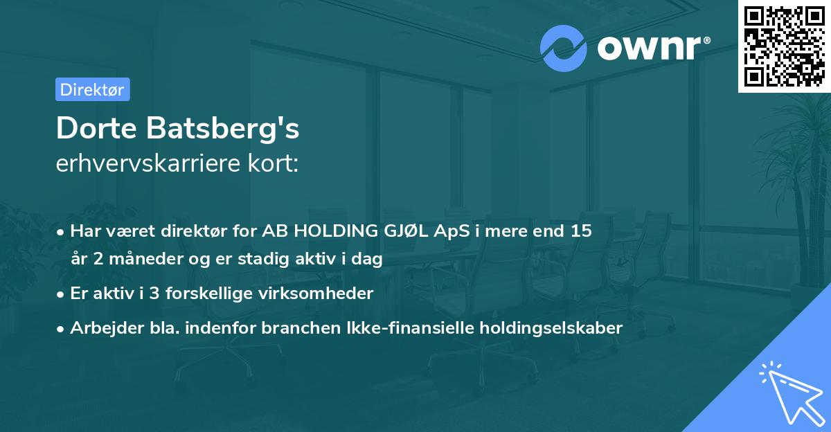 Dorte Batsberg's erhvervskarriere kort