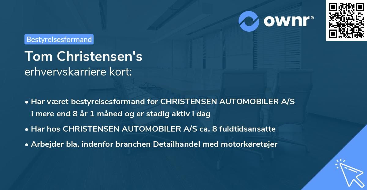 Tom Christensen's erhvervskarriere kort