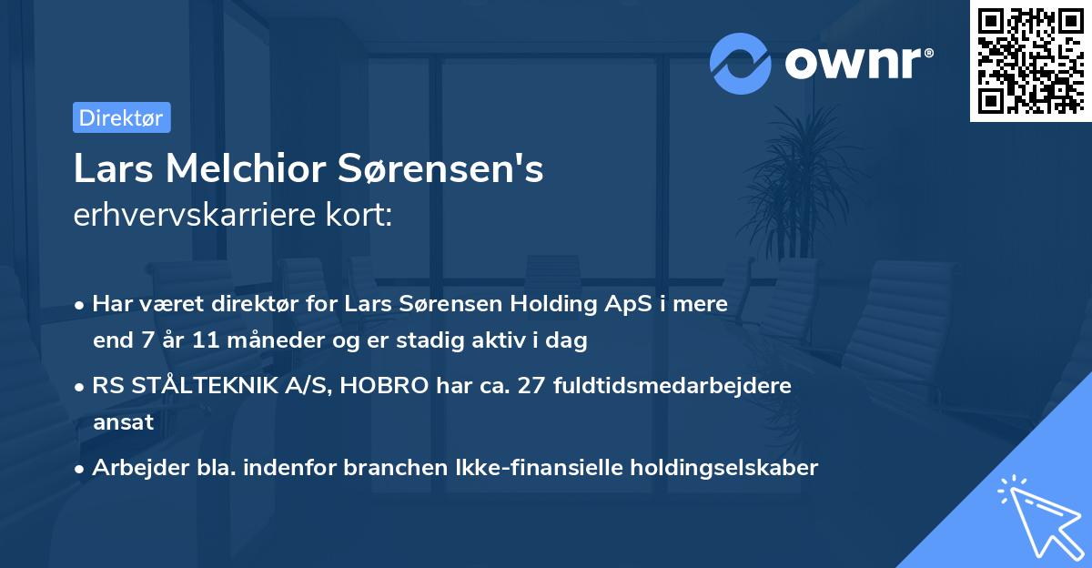 Lars Melchior Sørensen's erhvervskarriere kort