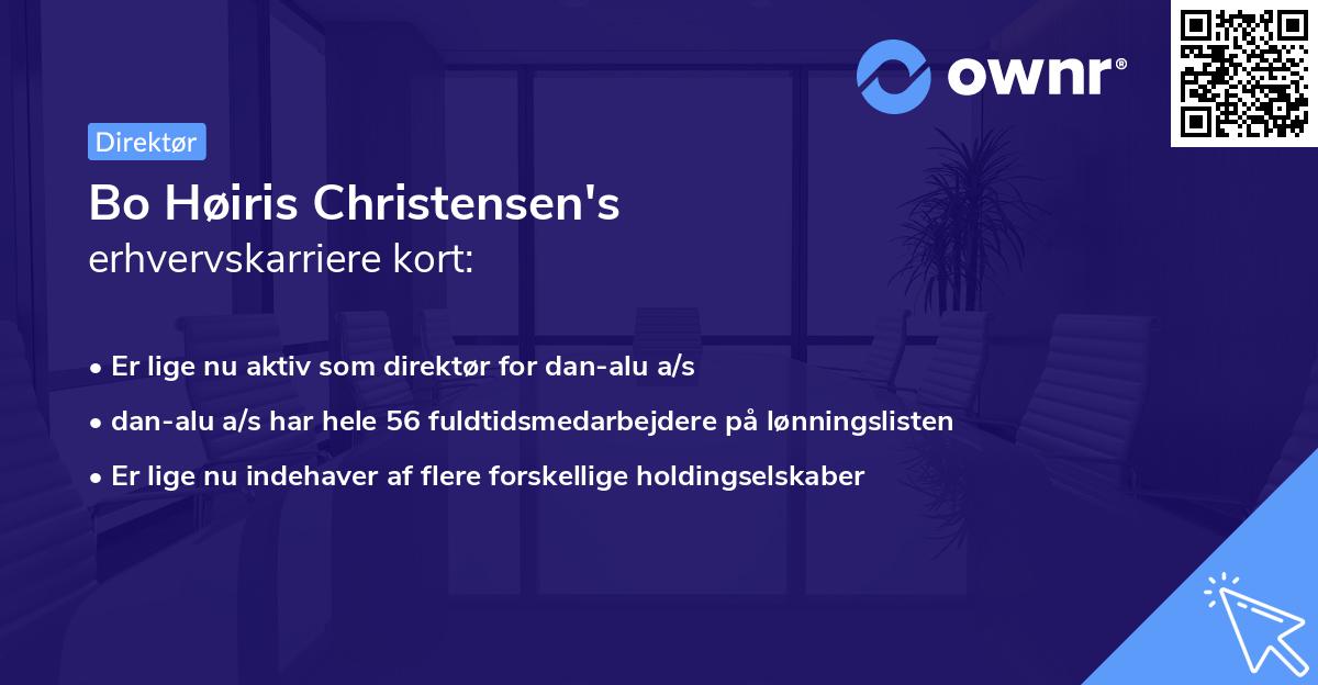 Bo Høiris Christensen's erhvervskarriere kort