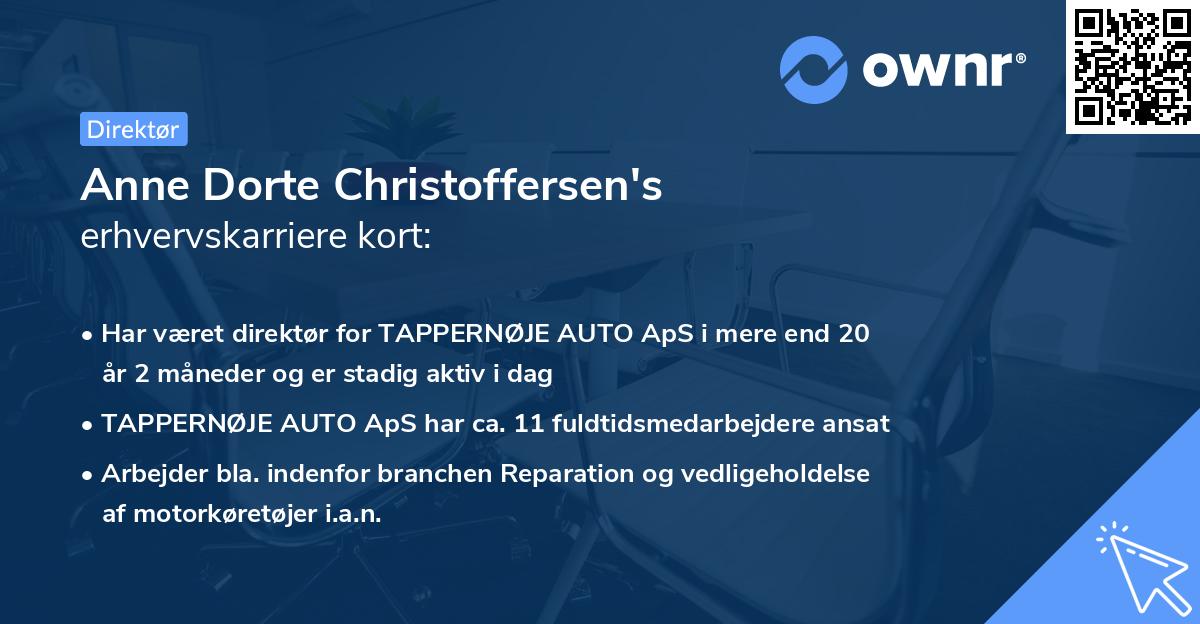 Anne Dorte Christoffersen's erhvervskarriere kort