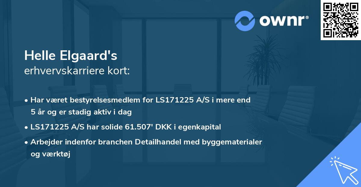 Helle Elgaard's erhvervskarriere kort