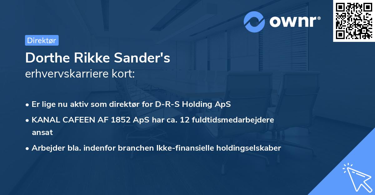 Dorthe Rikke Sander's erhvervskarriere kort