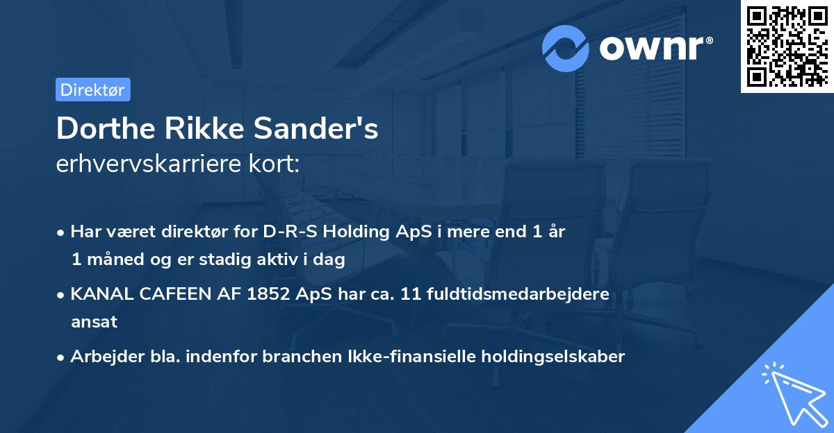 Dorthe Rikke Sander's erhvervskarriere kort
