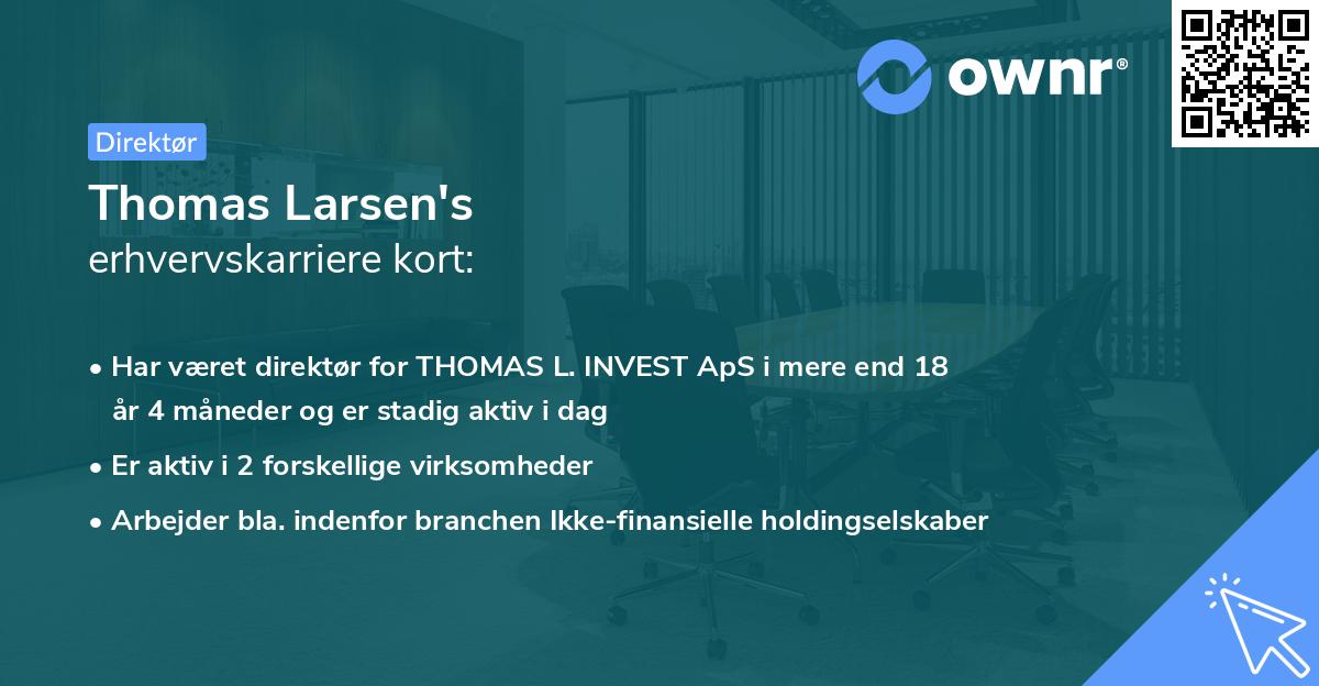 Thomas Larsen's erhvervskarriere kort