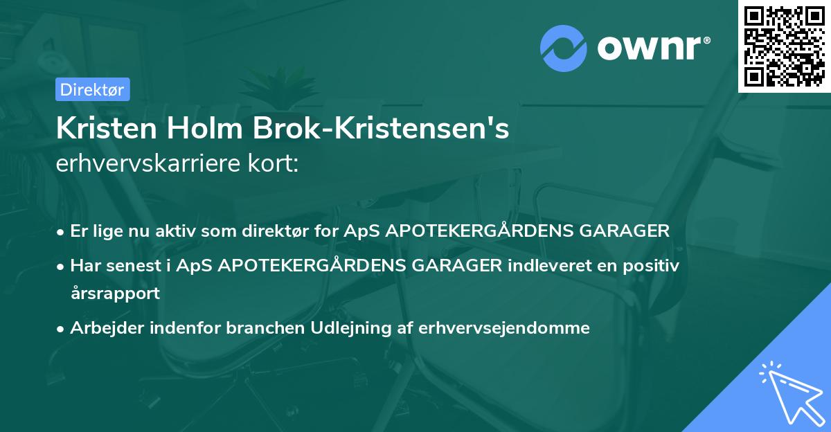 Kristen Holm Brok-Kristensen's erhvervskarriere kort