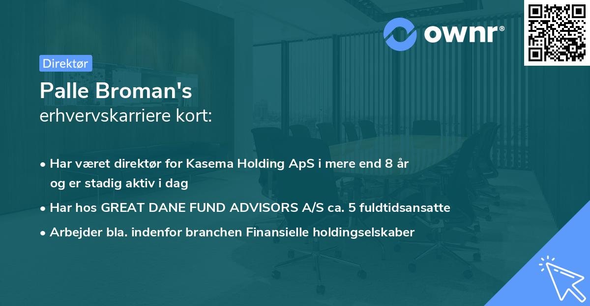 Palle Broman's erhvervskarriere kort