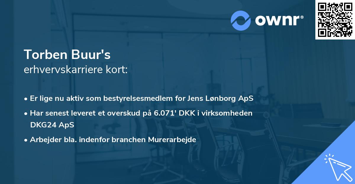Torben Buur's erhvervskarriere kort