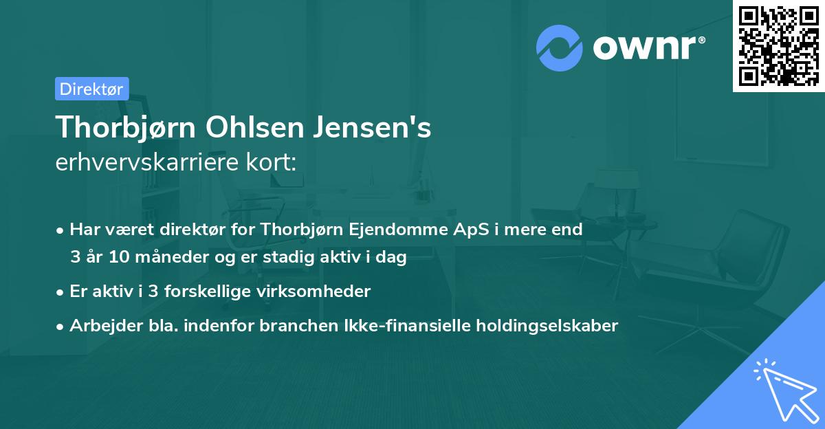 Thorbjørn Ohlsen Jensen's erhvervskarriere kort