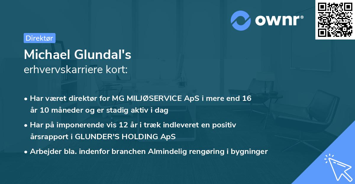 Michael Glundal's erhvervskarriere kort