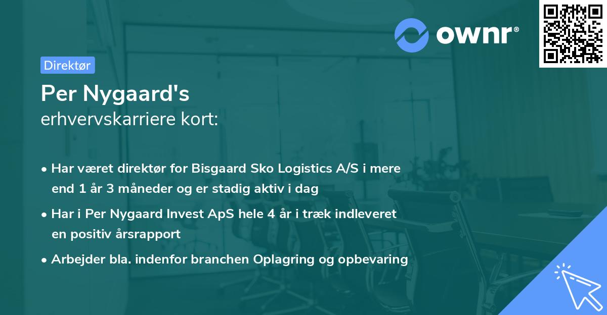 Per Nygaard's erhvervskarriere kort
