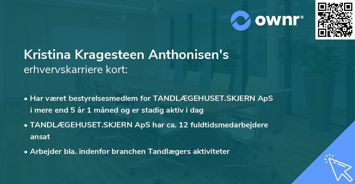 Kristina Kragesteen Anthonisen's erhvervskarriere kort