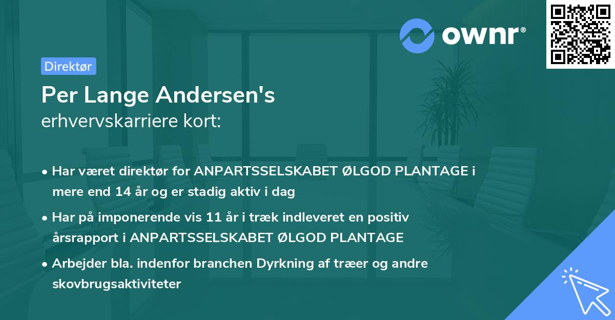Per Lange Andersen's erhvervskarriere kort