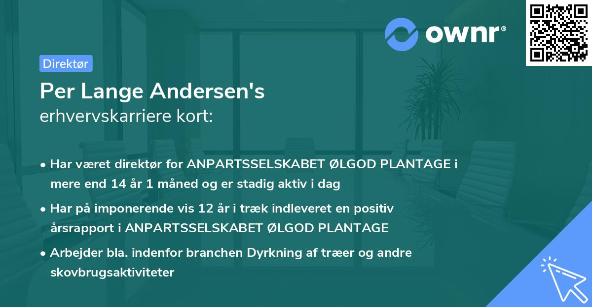 Per Lange Andersen's erhvervskarriere kort