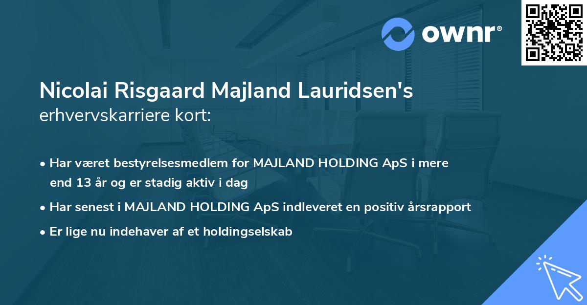 Nicolai Risgaard Majland Lauridsen's erhvervskarriere kort