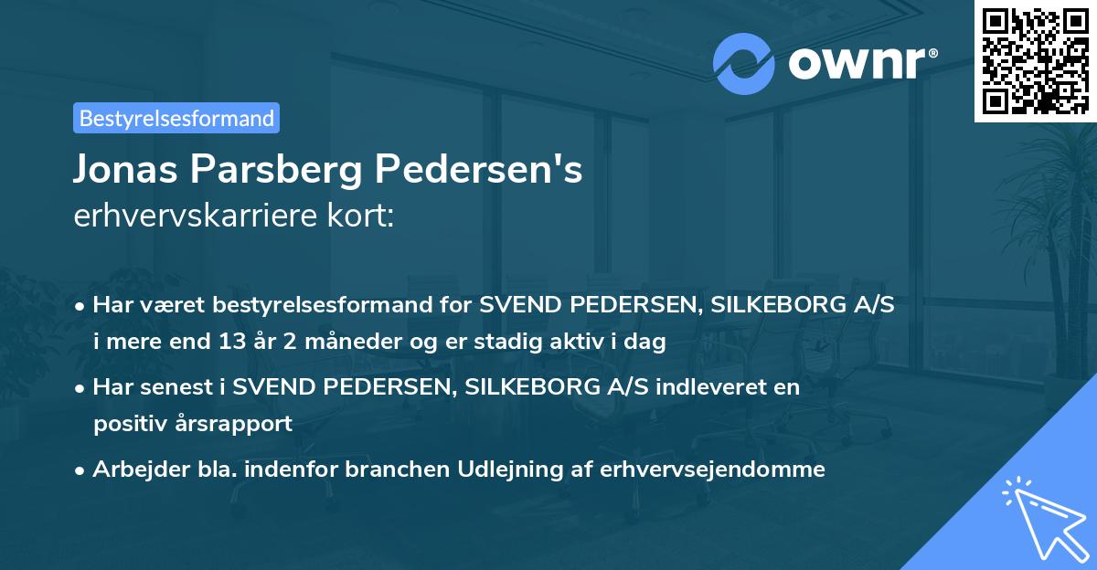 Jonas Parsberg Pedersen's erhvervskarriere kort