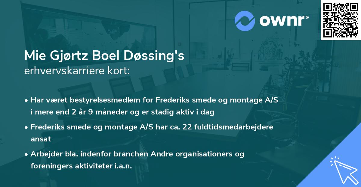 Mie Gjørtz Boel Døssing's erhvervskarriere kort