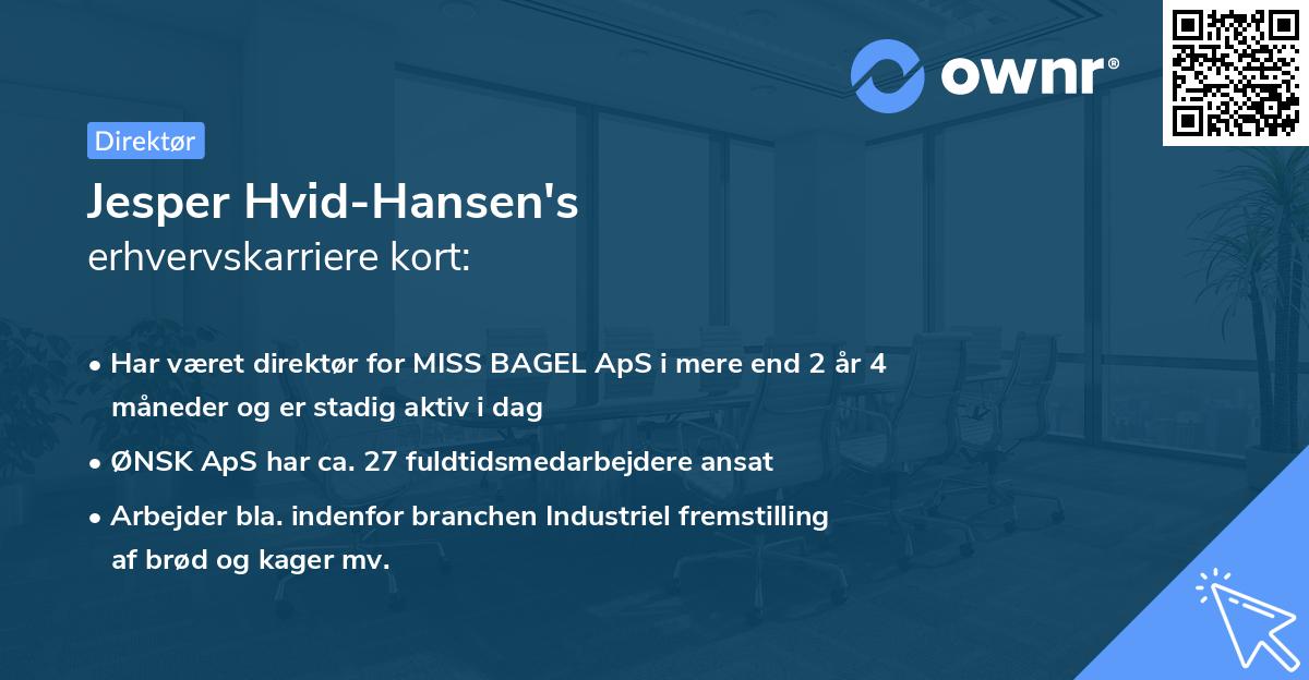 Jesper Hvid-Hansen's erhvervskarriere kort