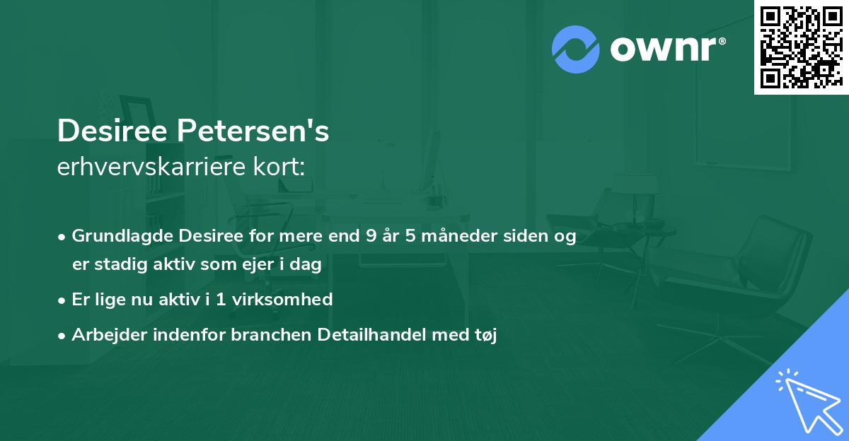 Desiree Petersen's erhvervskarriere kort