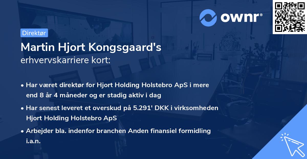 Martin Hjort Kongsgaard's erhvervskarriere kort