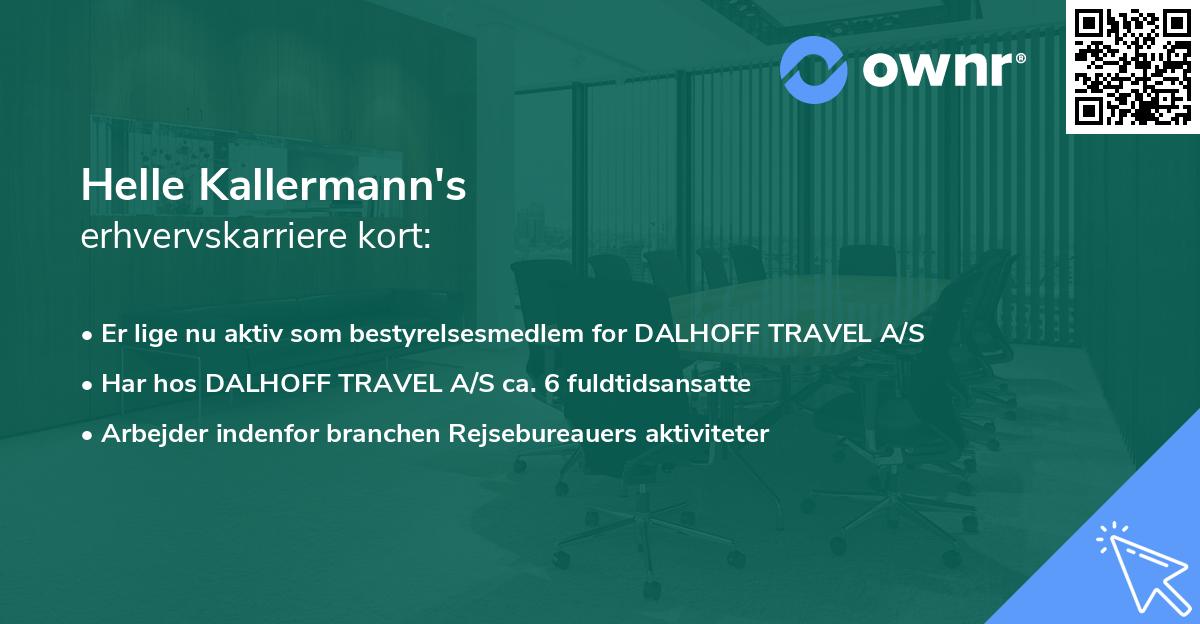 Helle Kallermann's erhvervskarriere kort