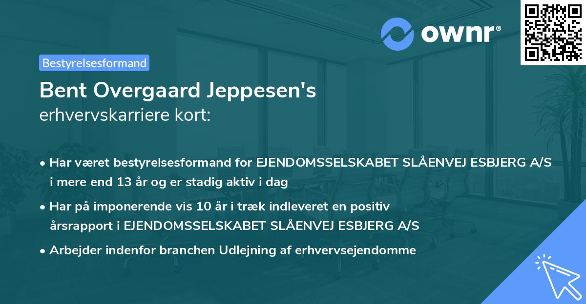 Bent Overgaard Jeppesen's erhvervskarriere kort