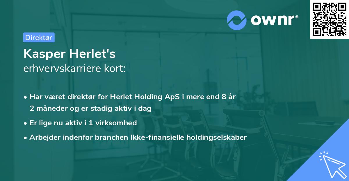 Kasper Herlet's erhvervskarriere kort