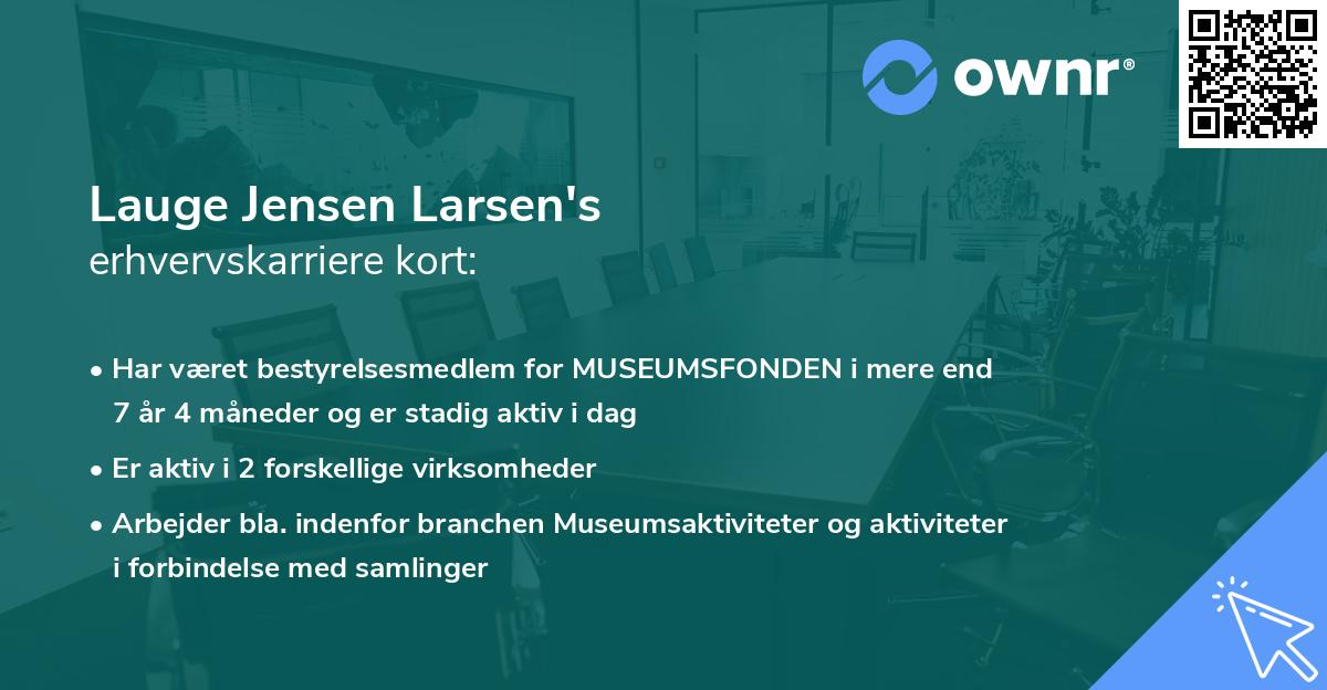 Lauge Jensen Larsen's erhvervskarriere kort