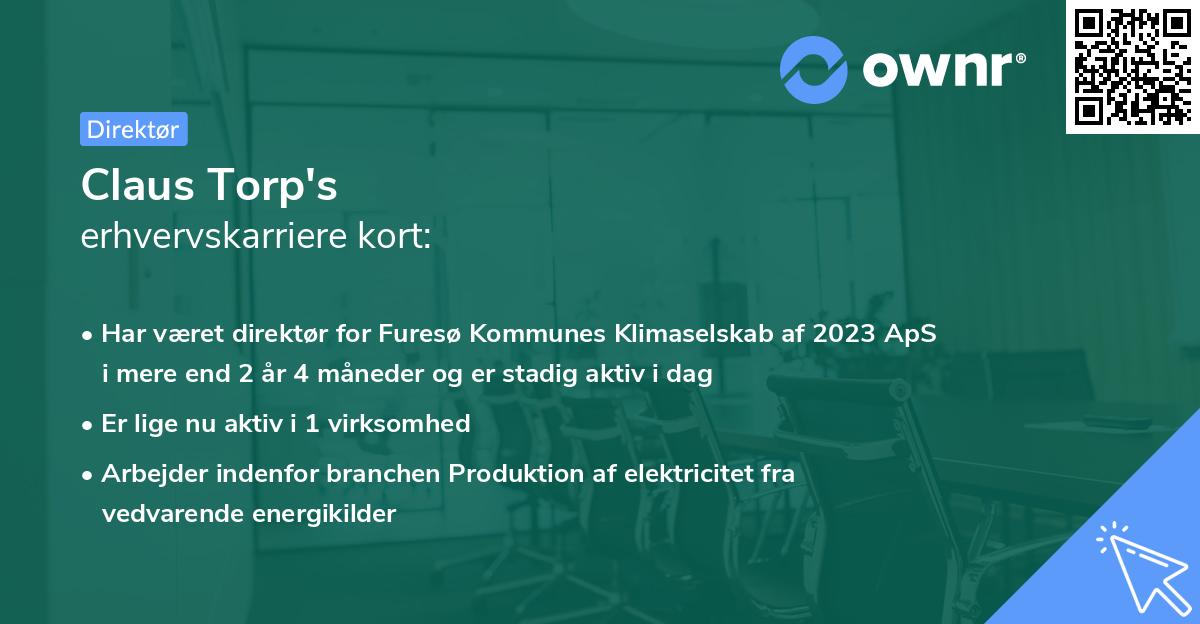 Claus Torp's erhvervskarriere kort