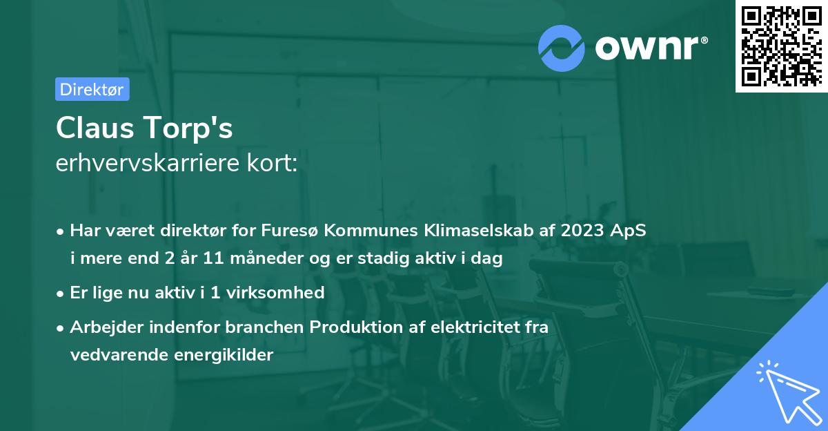 Claus Torp's erhvervskarriere kort