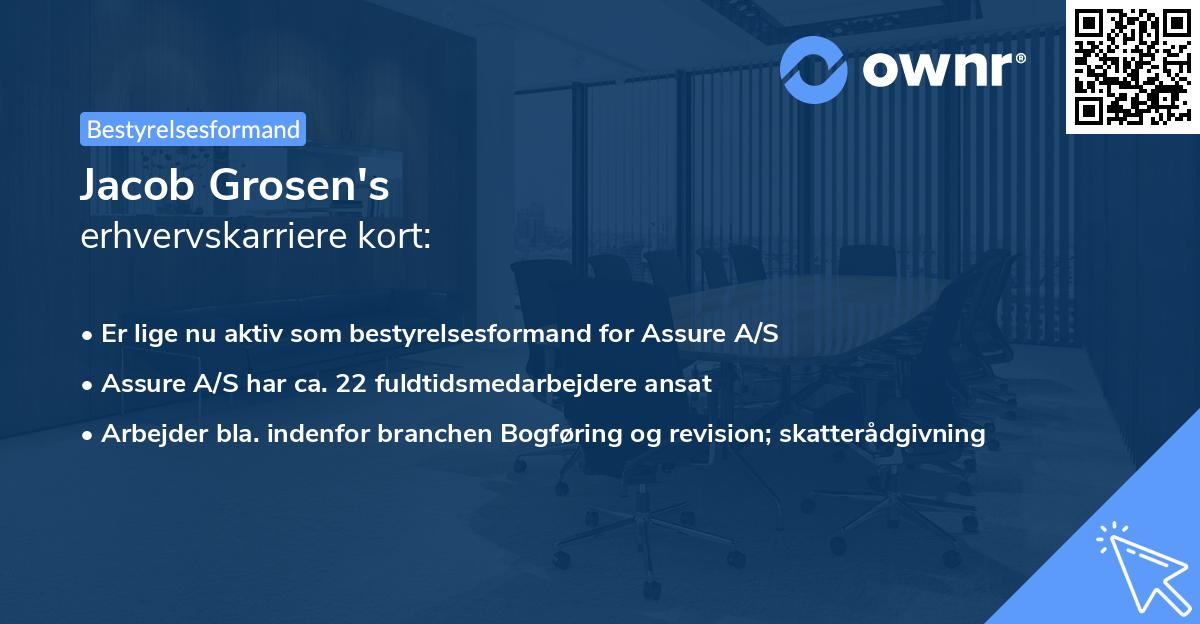 Jacob Grosen's erhvervskarriere kort