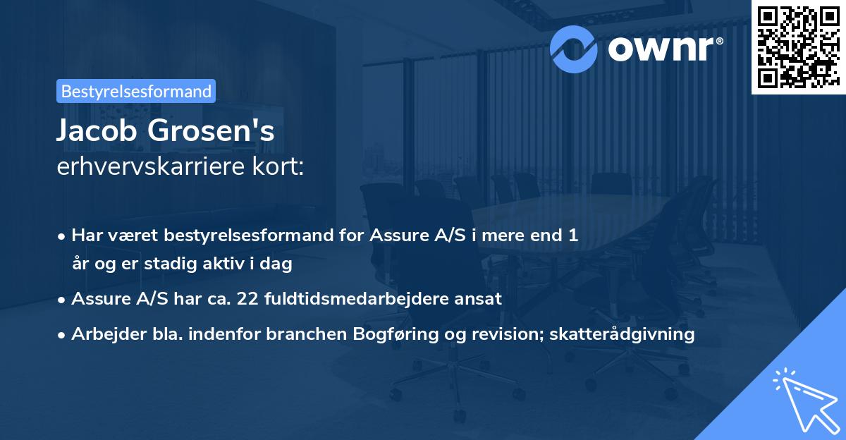 Jacob Grosen's erhvervskarriere kort