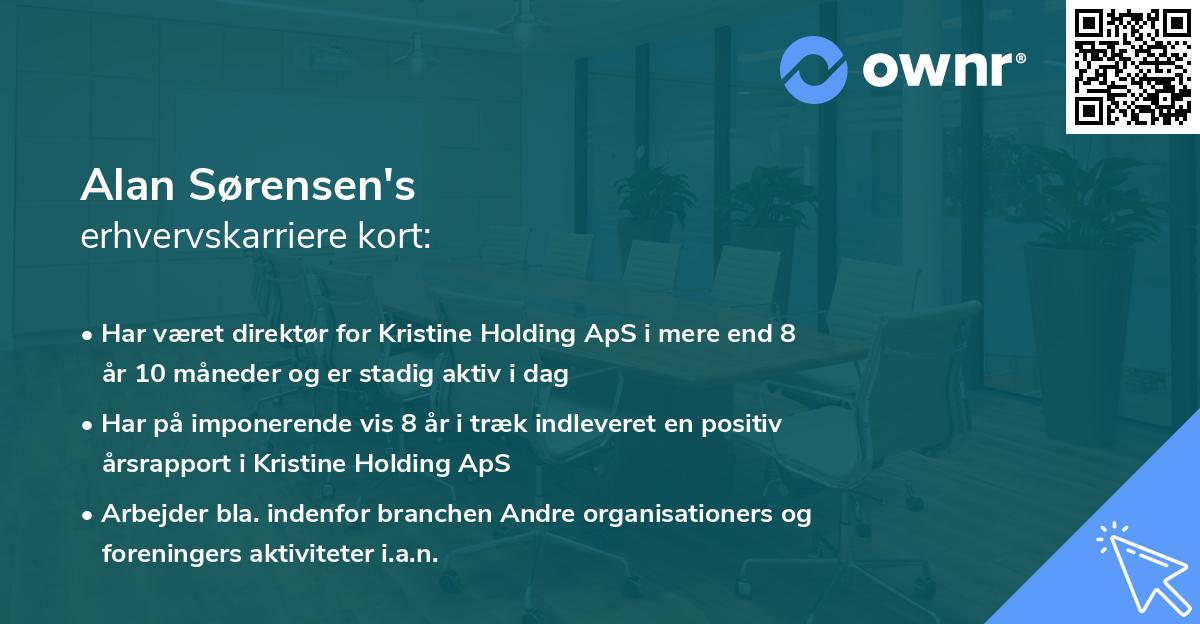Alan Sørensen's erhvervskarriere kort
