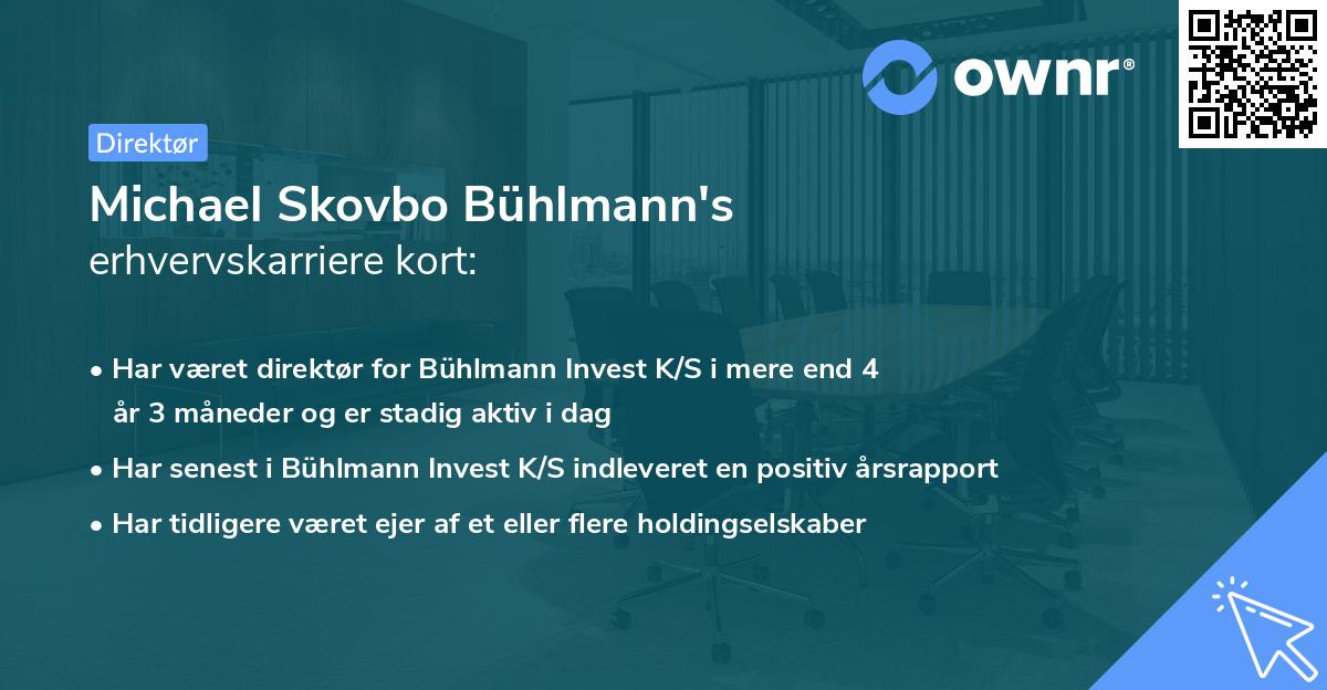 Michael Skovbo Bühlmann's erhvervskarriere kort