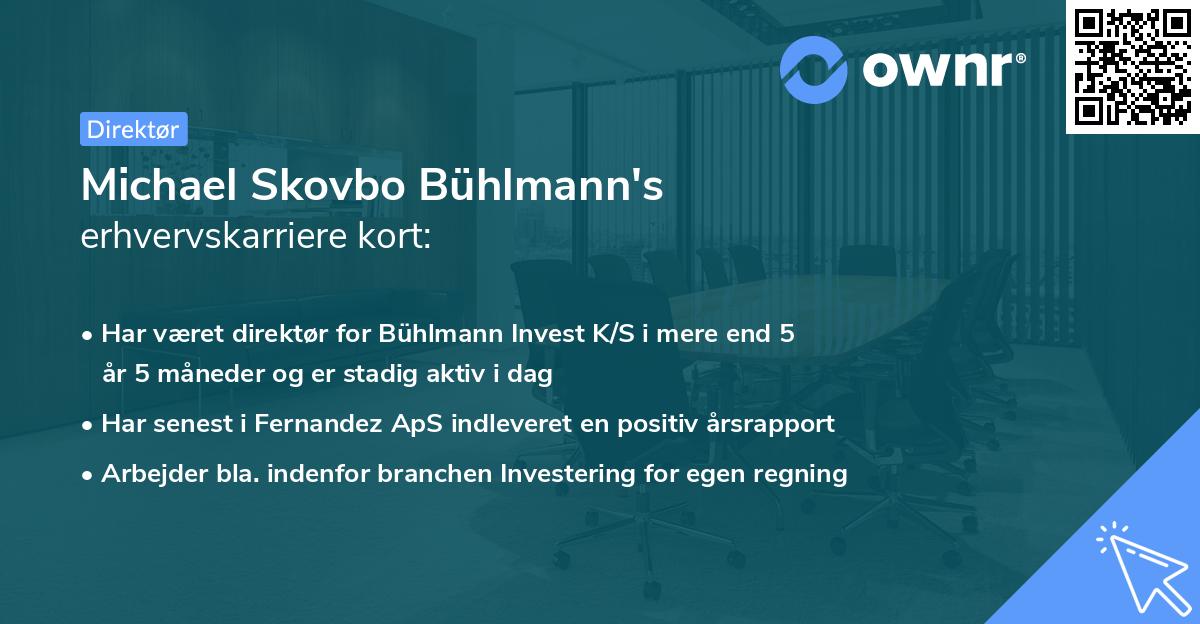 Michael Skovbo Bühlmann's erhvervskarriere kort