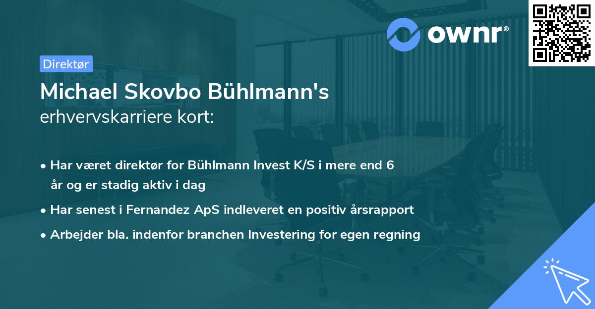 Michael Skovbo Bühlmann's erhvervskarriere kort