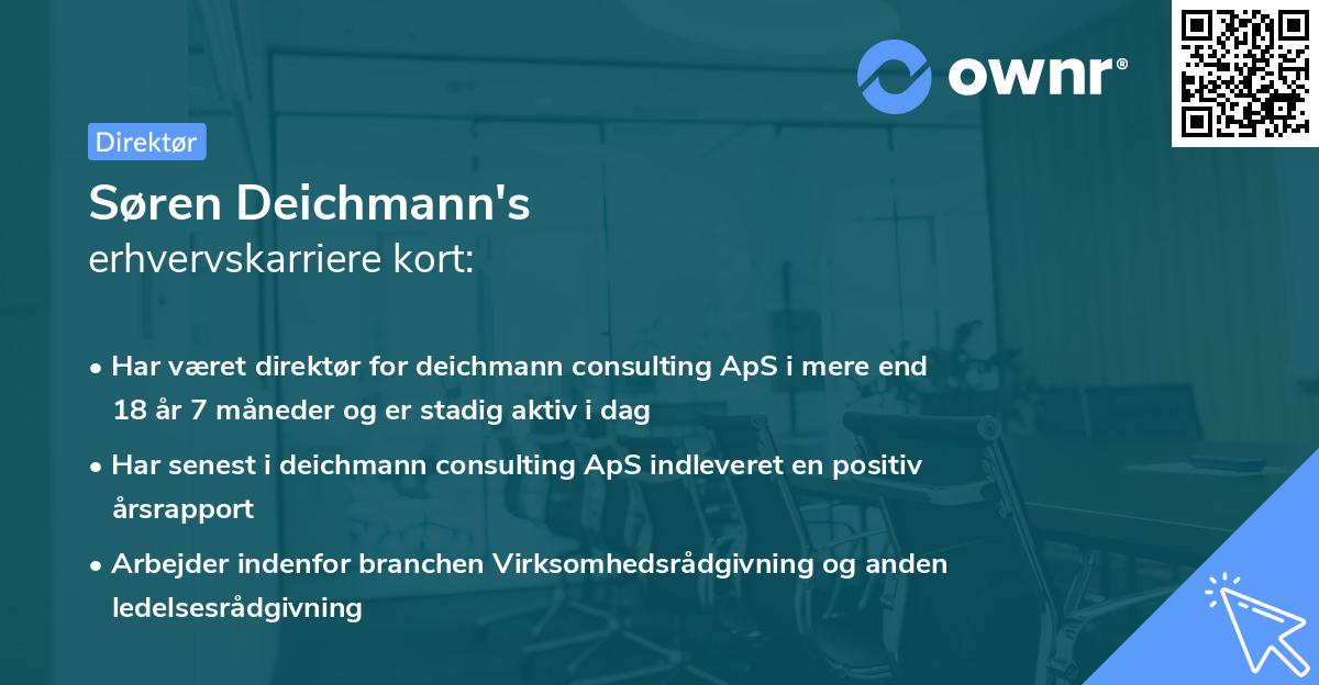 Søren Deichmann's erhvervskarriere kort